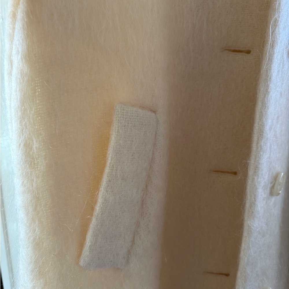 Vintage Weiss Cream Long Mohair Coat - Picture 11 of 11